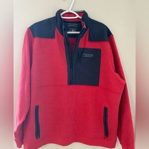 Red and Black Quarter-Zip Pullover vineyard vines